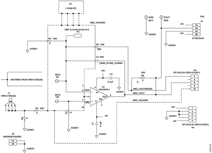 Low Leakage Mezzanine Board (EVAL-CN0407-1-SDPZ) Detailed Schematic