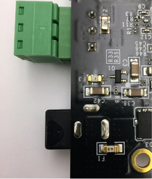 Fuses for overcurrent protection.