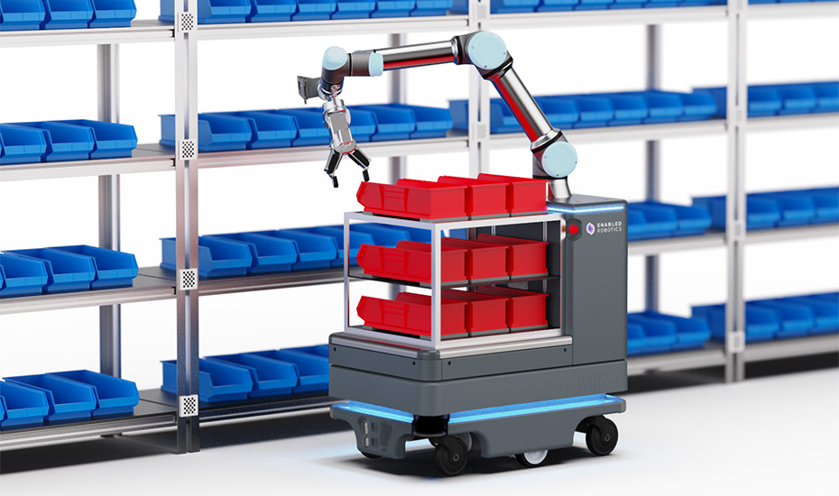 Cobot picking parts from boxes