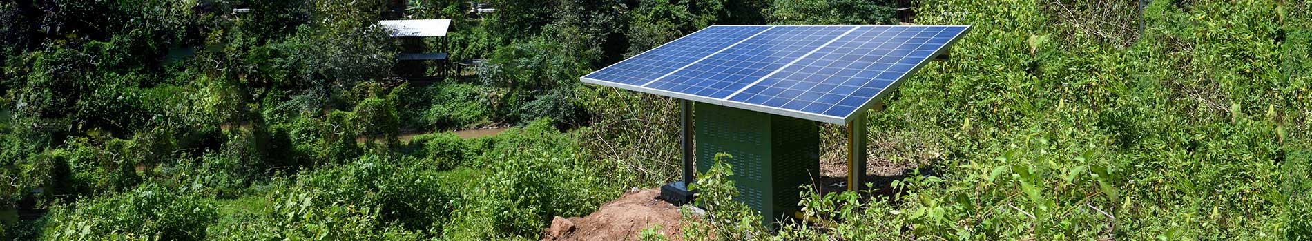 Small solar cell in mountain village