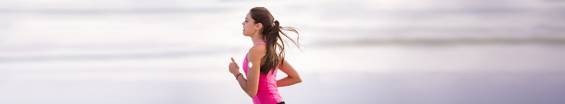 Woman running on beach