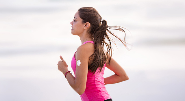 Woman running on beach