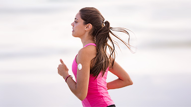 Woman running on beach