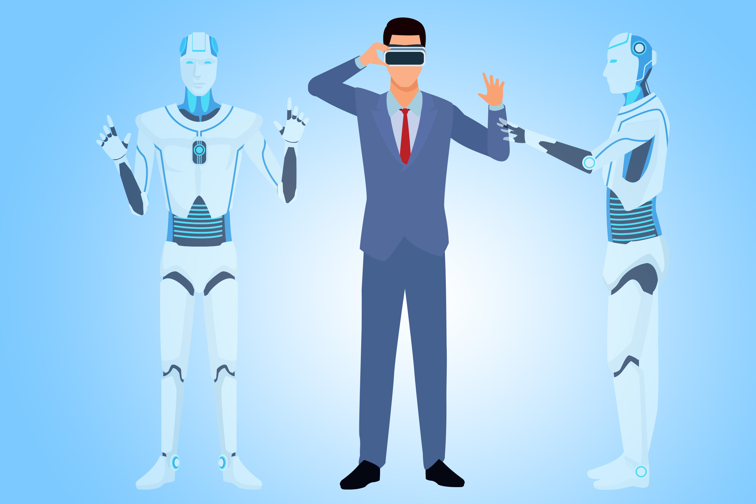 an illustration simulating an mixed reality