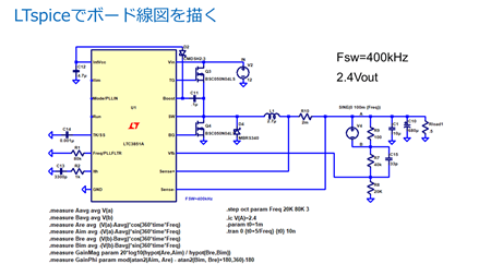 図4. LTspiceでボード線図を描くには、出力電圧から帰還ループへの経路にFRAでの測定と同じように注入抵抗(R9)と電圧源(V4)を挿入する