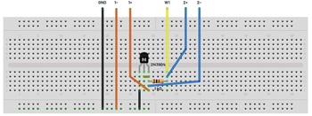 図2. 図1の回路を実装したブレッドボード