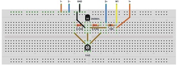 図12. 図11の回路を実装したブレッドボード