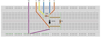 図2. 図1の回路を実装したブレッドボード
