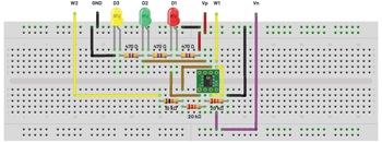 図17. 図16の回路を実装したブレッドボード