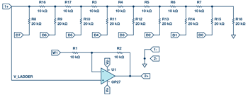 図5. R-2Rラダー抵抗回路で構成したDAC