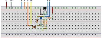 図10. 図9の回路を実装したブレッドボード