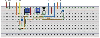 図18. 図17の回路を実装したブレッドボード