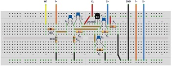 図6. 図5の回路を実装したブレッドボード