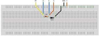 図2. ブレッドボードにおける接続図