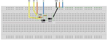 図16. ブレッドボードにおけるクランプ回路の接続図