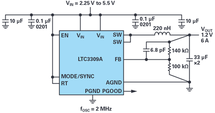 Figure 7. LTC3309A typical application circuit.