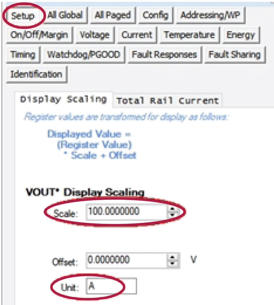 図15. 「Setup」タブの「VOUT Display Scaling」