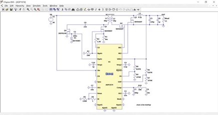 Figure 15. An example of a forward active clamp circuit SPICE simulation in LTspice.